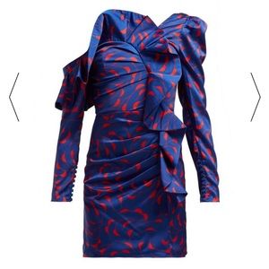 Self-Portrait Blue and Red Mini Dress